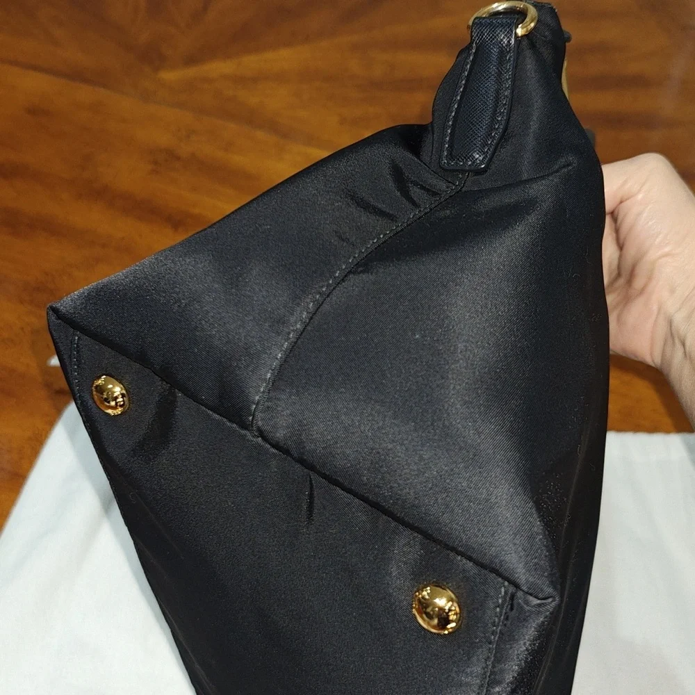 Prada Black Nylon Satchel with Gold Hardware - Picture 5 of 16